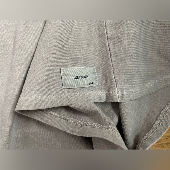 JOAH BROWN OFF SHOULDER CROP TEE SANDSTONE BEIGE COTTON SLOUCHY XS/S NWT - Picture 5 of 7